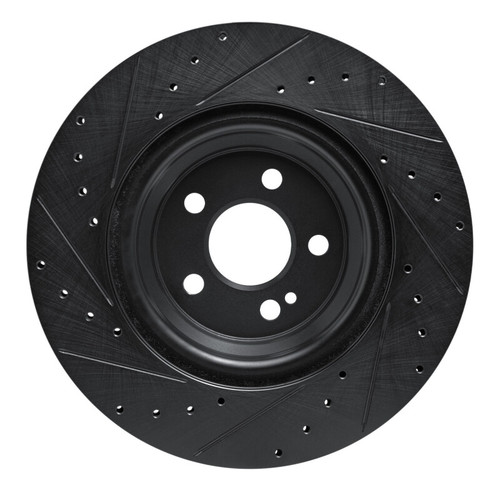 R1 20-26 Mercedes-Benz GLE53 AMG Rear Right Drilled & Slotted Black Brake Rotor