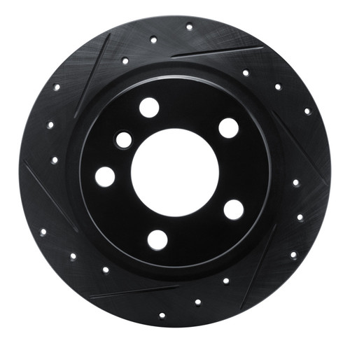 R1 12-18 BMW 118i (Mexico) Rear Left Drilled & Slotted Black Brake Rotor
