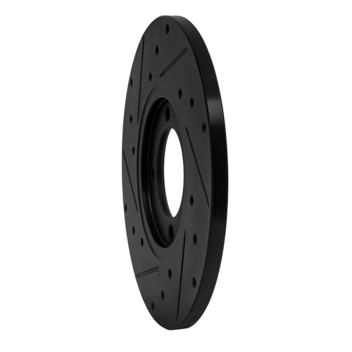 R1 76-81 Toyota Celica Front Right Drilled & Slotted Black Brake Rotor