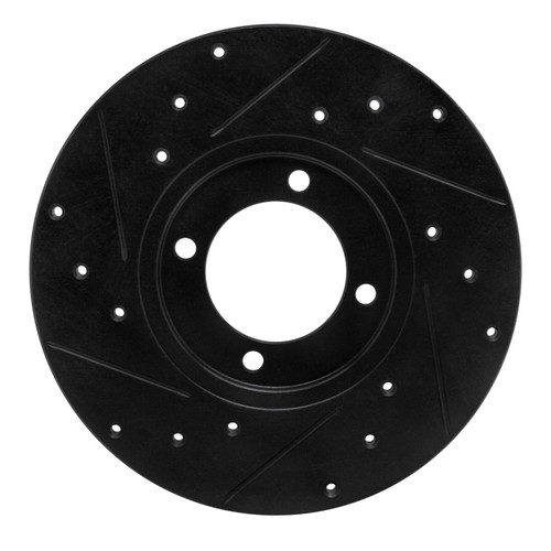 R1 76-81 Toyota Celica Front Right Drilled & Slotted Black Brake Rotor