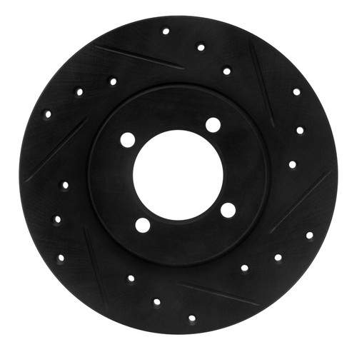 R1 80-83 Toyota Corolla (US/Canada) Front Right Drilled & Slotted Black Brake Rotor