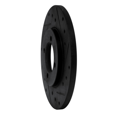 R1 80-83 Toyota Corolla (US/Canada) Front Right Drilled & Slotted Black Brake Rotor