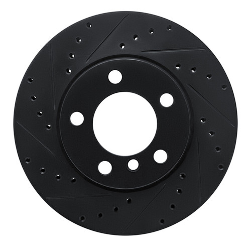 R1 12-20 BMW 320I (Mexico) Front Left Drilled & Slotted Black Brake Rotor