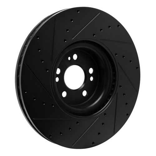 R1 20-26 Mercedes-Benz GLE450e Front Right Drilled & Slotted Black Brake Rotor