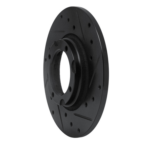 R1 80-82 Toyota Tercel Front Right Drilled & Slotted Black Brake Rotor