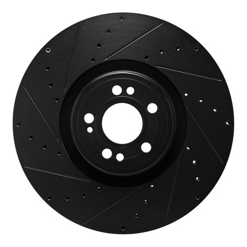 R1 20-26 Mercedes-Benz GLE450e Front Left Drilled & Slotted Black Brake Rotor