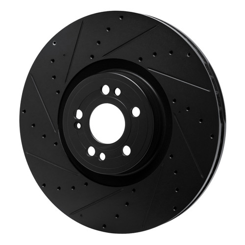 R1 20-26 Mercedes-Benz GLE450e Front Left Drilled & Slotted Black Brake Rotor