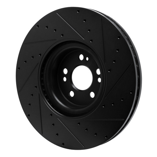 R1 20-26 Mercedes-Benz GLE450e Front Left Drilled & Slotted Black Brake Rotor