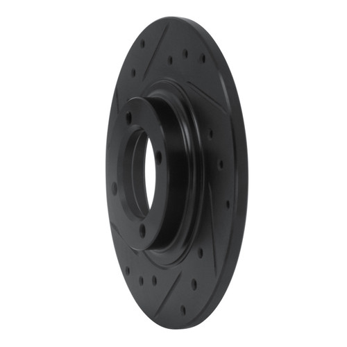 R1 81-84 Toyota STARLET Front Left Drilled & Slotted Black Brake Rotor