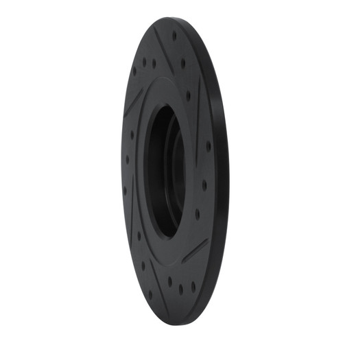 R1 81-84 Toyota STARLET Front Left Drilled & Slotted Black Brake Rotor