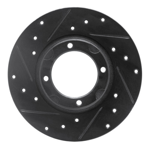 R1 80-82 Toyota Tercel Front Left Drilled & Slotted Black Brake Rotor