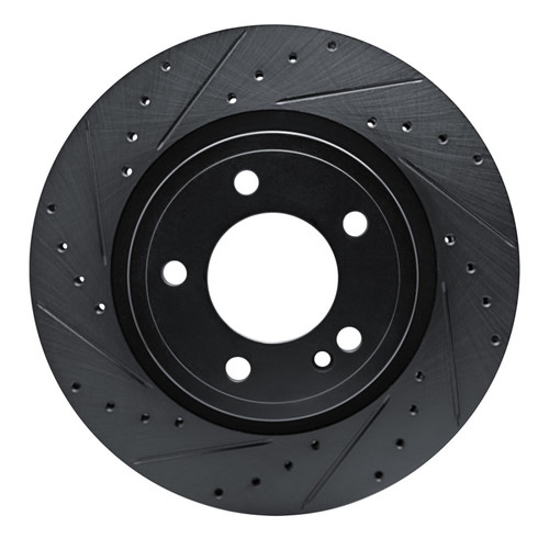 R1 19-25 Mercedes-Benz G500 (Mexico) Rear Left Drilled & Slotted Black Brake Rotor