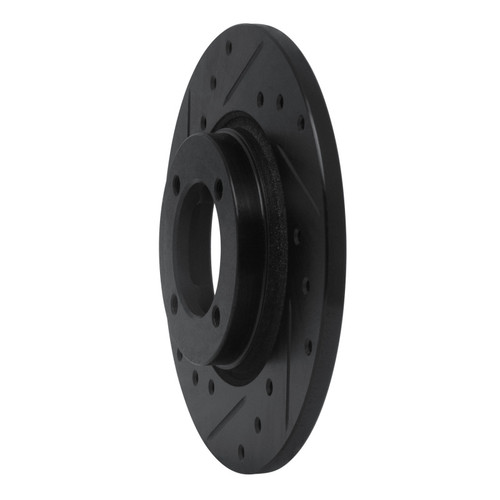 R1 75-79 Toyota Corolla (US/Canada) Front Left Drilled & Slotted Black Brake Rotor