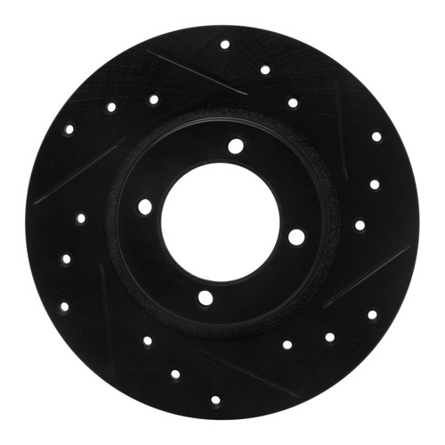 R1 75-79 Toyota Corolla (US/Canada) Front Right Drilled & Slotted Black Brake Rotor