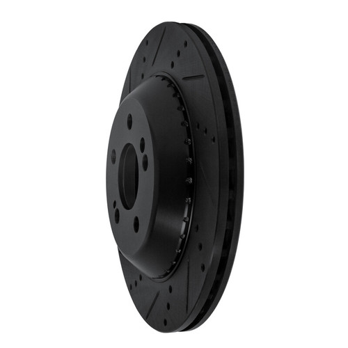 R1 15-21 Mercedes-Benz S560 Rear Left Drilled & Slotted Black Brake Rotor