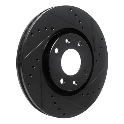 R1 03-25 Peugeot Partner (Mexico) Front Right Drilled & Slotted Black Brake Rotor