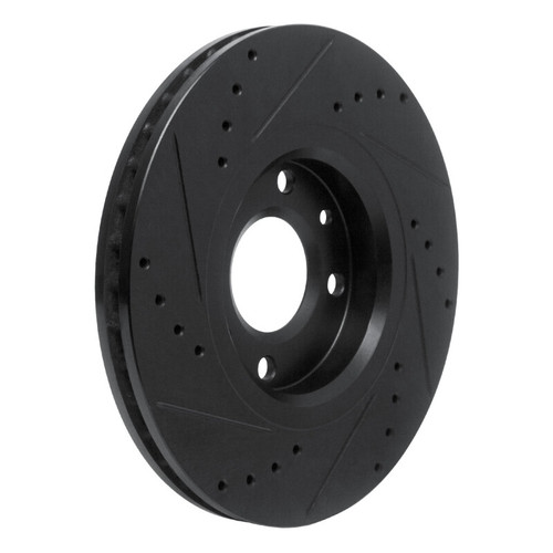 R1 03-25 Peugeot Partner (Mexico) Front Right Drilled & Slotted Black Brake Rotor