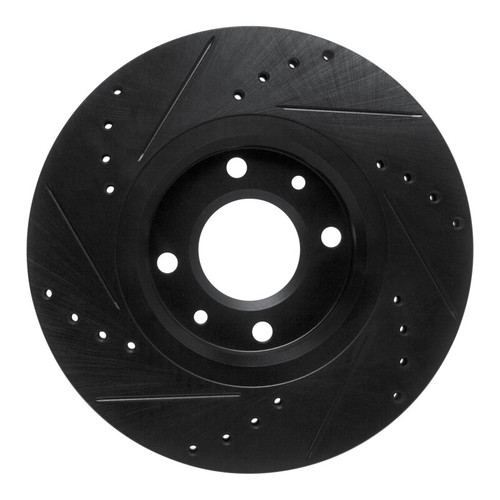 R1 03-25 Peugeot Partner (Mexico) Front Right Drilled & Slotted Black Brake Rotor