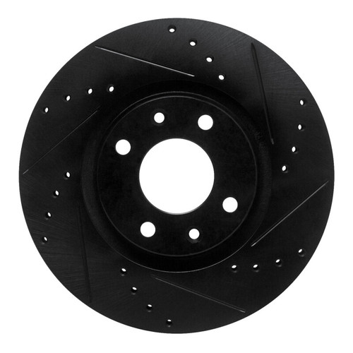R1 03-25 Peugeot Partner (Mexico) Front Right Drilled & Slotted Black Brake Rotor