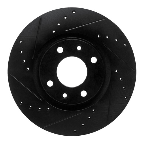 R1 03-25 Peugeot Partner (Mexico) Front Left Drilled & Slotted Black Brake Rotor