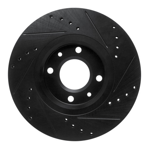 R1 03-25 Peugeot Partner (Mexico) Front Left Drilled & Slotted Black Brake Rotor