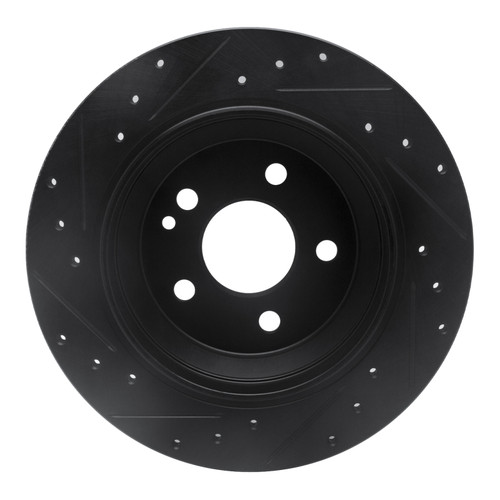 R1 16-23 Mercedes-Benz Viano (Mexico) Rear Right Drilled & Slotted Black Brake Rotor
