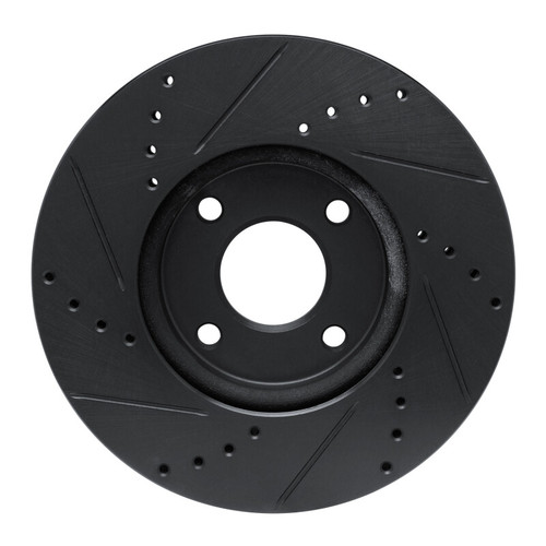 R1 13-16 Ford Ecosport (Mexico) Front Right Drilled & Slotted Black Brake Rotor
