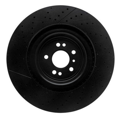 R1 12-19 Mercedes-Benz GL63 AMG Front Drilled & Slotted Black Brake Rotor