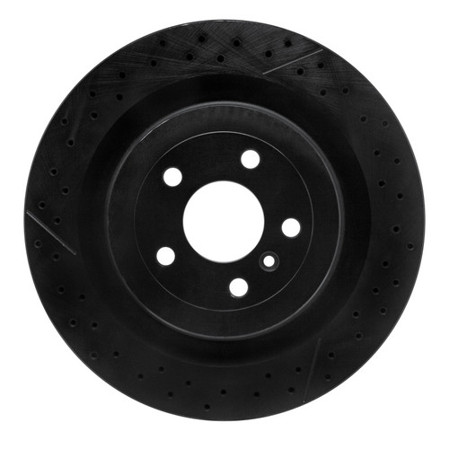 R1 12-19 Mercedes-Benz GLE63 AMG S Rear Drilled & Slotted Black Brake Rotor