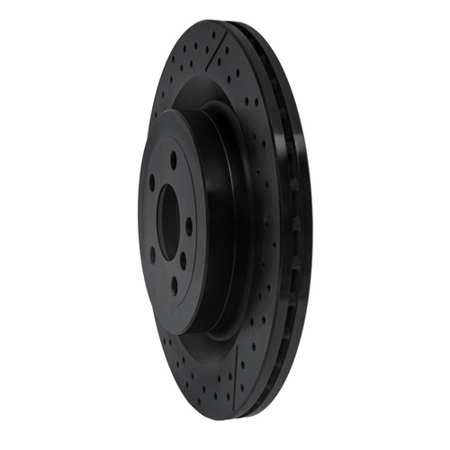 R1 12-19 Mercedes-Benz GLE63 AMG S Rear Drilled & Slotted Black Brake Rotor