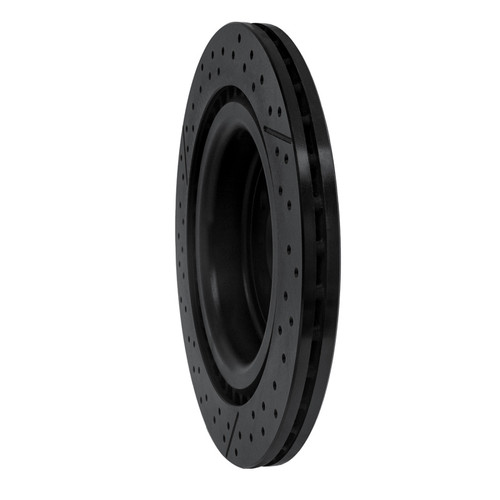 R1 12-19 Mercedes-Benz GLE63 AMG S Rear Drilled & Slotted Black Brake Rotor