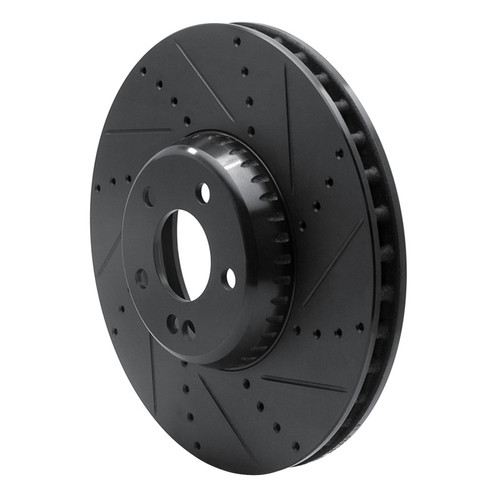 R1 15-23 Mercedes-Benz C300 Sedan Front Right Drilled & Slotted Black Brake Rotor