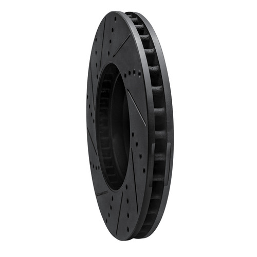 R1 15-23 Mercedes-Benz E250 Front Right Drilled & Slotted Black Brake Rotor