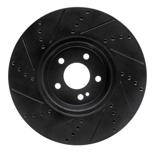 R1 15-23 Mercedes-Benz E250 Front Right Drilled & Slotted Black Brake Rotor