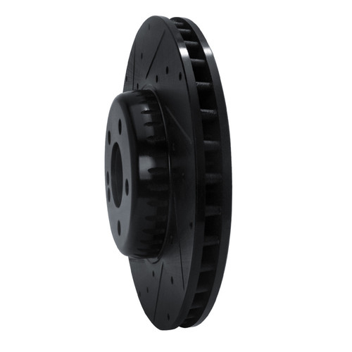 R1 15-23 Mercedes-Benz C300 Sedan Front Left Drilled & Slotted Black Brake Rotor