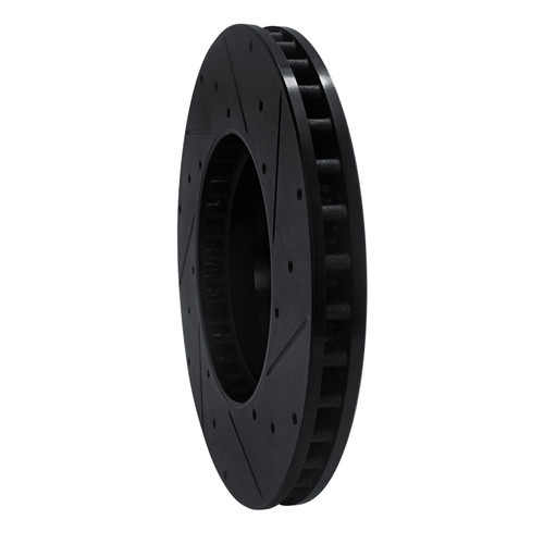 R1 15-23 Mercedes-Benz C300 Sedan Front Left Drilled & Slotted Black Brake Rotor