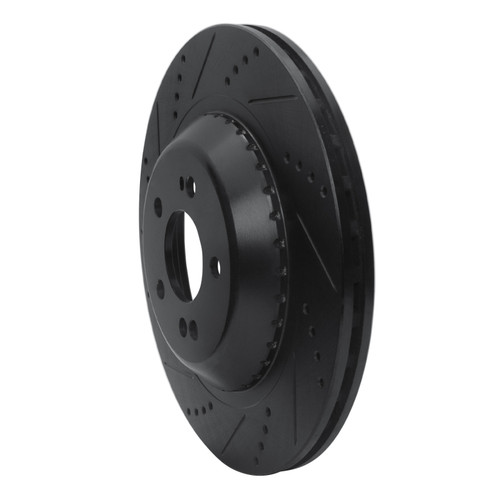 R1 14-21 Mercedes-Benz Maybach S560 Rear Left Drilled & Slotted Black Brake Rotor