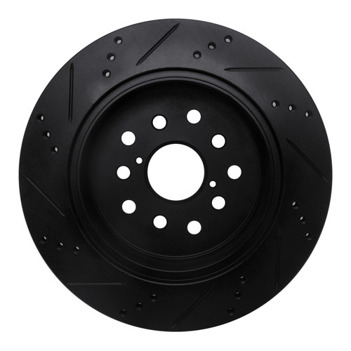 R1 01-06 Lexus LS430 Rear Right Drilled & Slotted Black Brake Rotor