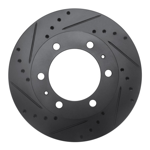 R1 09-15 Toyota Hilux (Mexico) Front Left Drilled & Slotted Black Brake Rotor