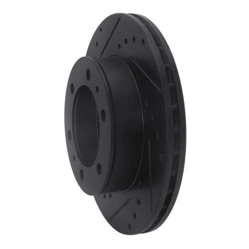 R1 09-15 Toyota Hilux (Mexico) Front Left Drilled & Slotted Black Brake Rotor