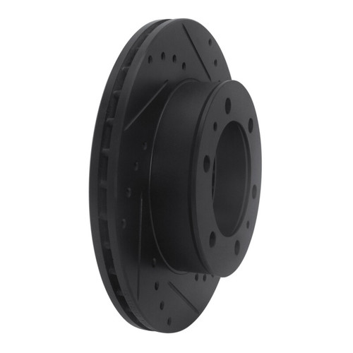 R1 09-15 Toyota Hilux (Mexico) Front Right Drilled & Slotted Black Brake Rotor