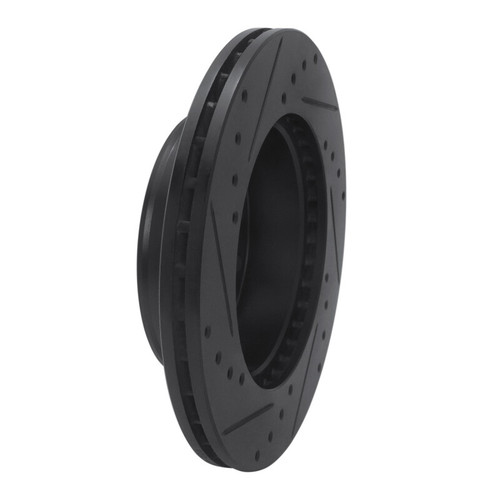 R1 09-15 Toyota Hilux (Mexico) Front Right Drilled & Slotted Black Brake Rotor