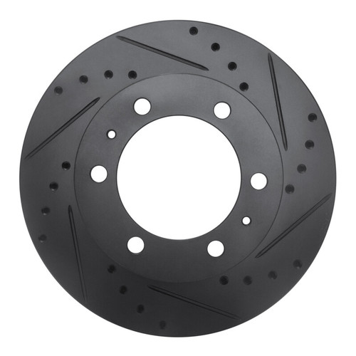 R1 09-15 Toyota Hilux (Mexico) Front Right Drilled & Slotted Black Brake Rotor