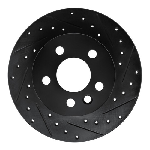 R1 92-95 Volkswagen EuroVan Front Right Drilled & Slotted Black Brake Rotor