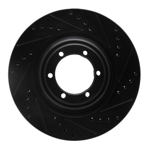 R1 12-18 Chevrolet Colorado Front Right Drilled & Slotted Black Brake Rotor