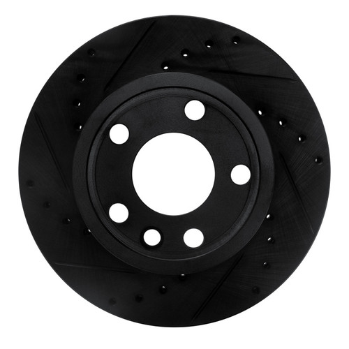 R1 92-95 Volkswagen EuroVan Front Left Drilled & Slotted Black Brake Rotor ECB-74040L