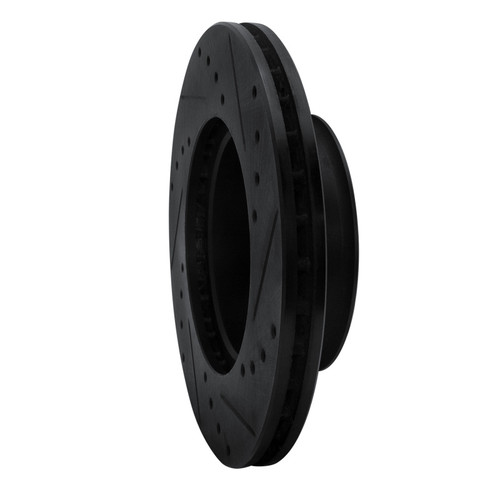 R1 92-95 Volkswagen EuroVan Front Left Drilled & Slotted Black Brake Rotor ECB-74040L