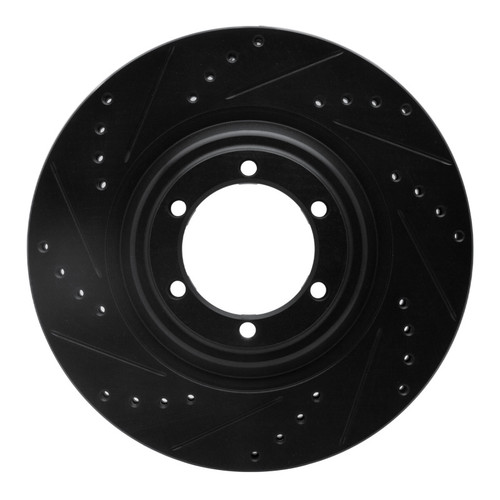 R1 12-18 Chevrolet Colorado Front Left Drilled & Slotted Black Brake Rotor ECB-92064L