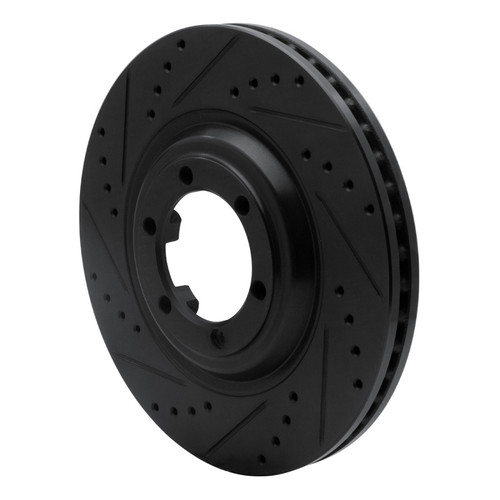 R1 12-18 Chevrolet Colorado Front Left Drilled & Slotted Black Brake Rotor ECB-92064L