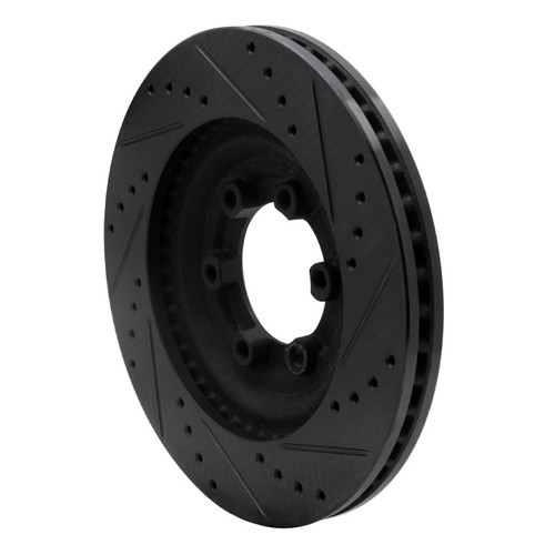 R1 12-18 Chevrolet Colorado Front Left Drilled & Slotted Black Brake Rotor ECB-92064L